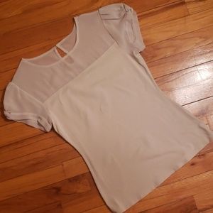 Cream/grey blouse